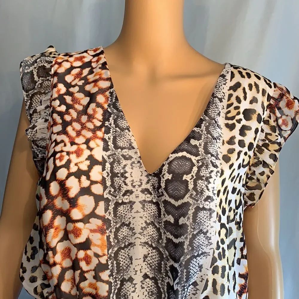 Express Leopard Print Mini Dress Large With Belt - Picture 3 of 13